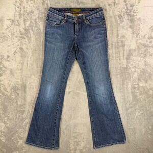 Indigo Palms Bootcut Jeans Women's Size 6R Blue Paisley Pocket Embroidered Pants